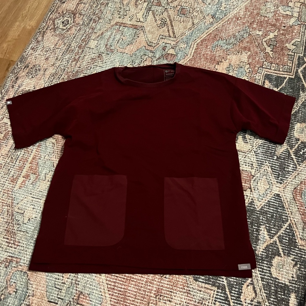 Maroon FIGS top